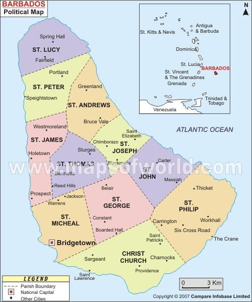 barbados politisch karte